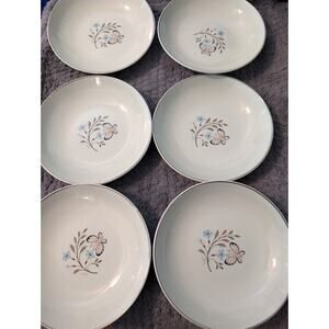 Vintage Universal Ballerina Mist Strawflower Pastel Green Lot 6 Bowls MCM EUC